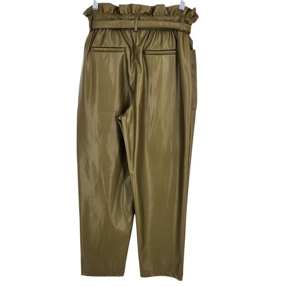 SALE Who What Where Women's Ankle Length Paper Bag Trousers Faux Leather Size 6 - Picture 4 of 8